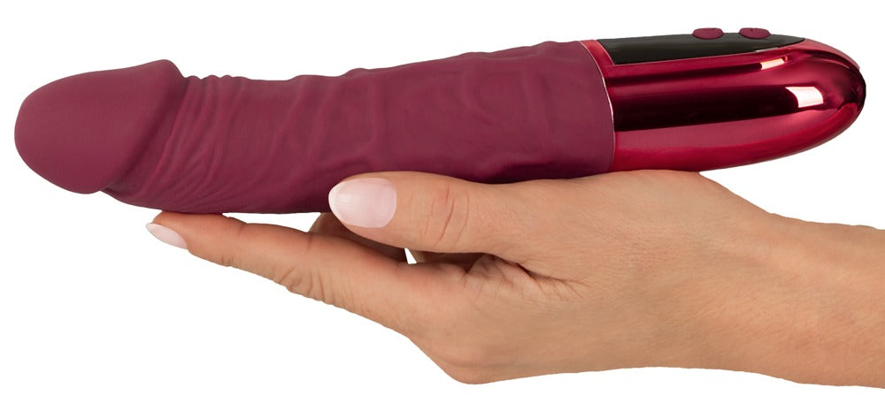 beau coeur VARELO realistischer Naturvibrator in der Hand zur Darstellung von Größe, Form und ergonomischem Griffbereich