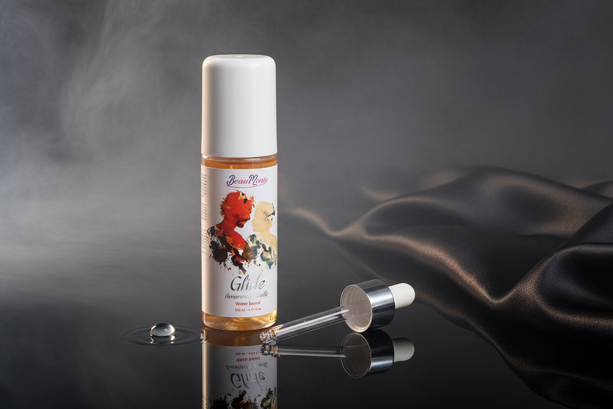 BeauMents Glide Amaretto Vanille, wasserbasiertes Gleitgel für intime Momente