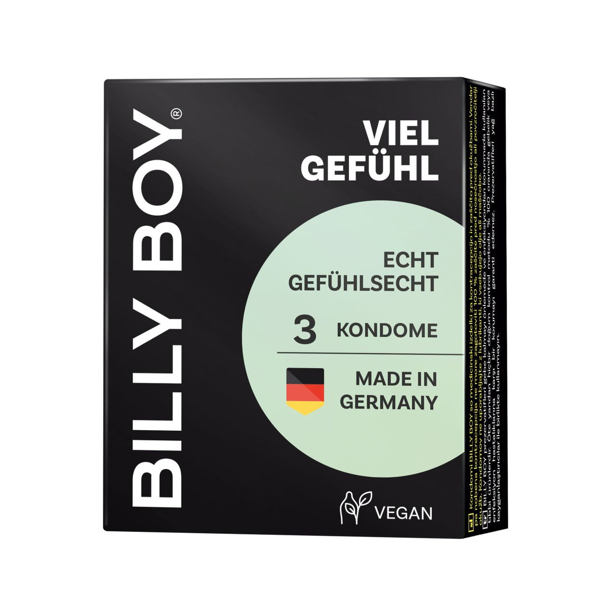 BILLY BOY Viel Gefühl Kondome 56 mm – Packungsansicht der Kondome mit anatomischer Passform