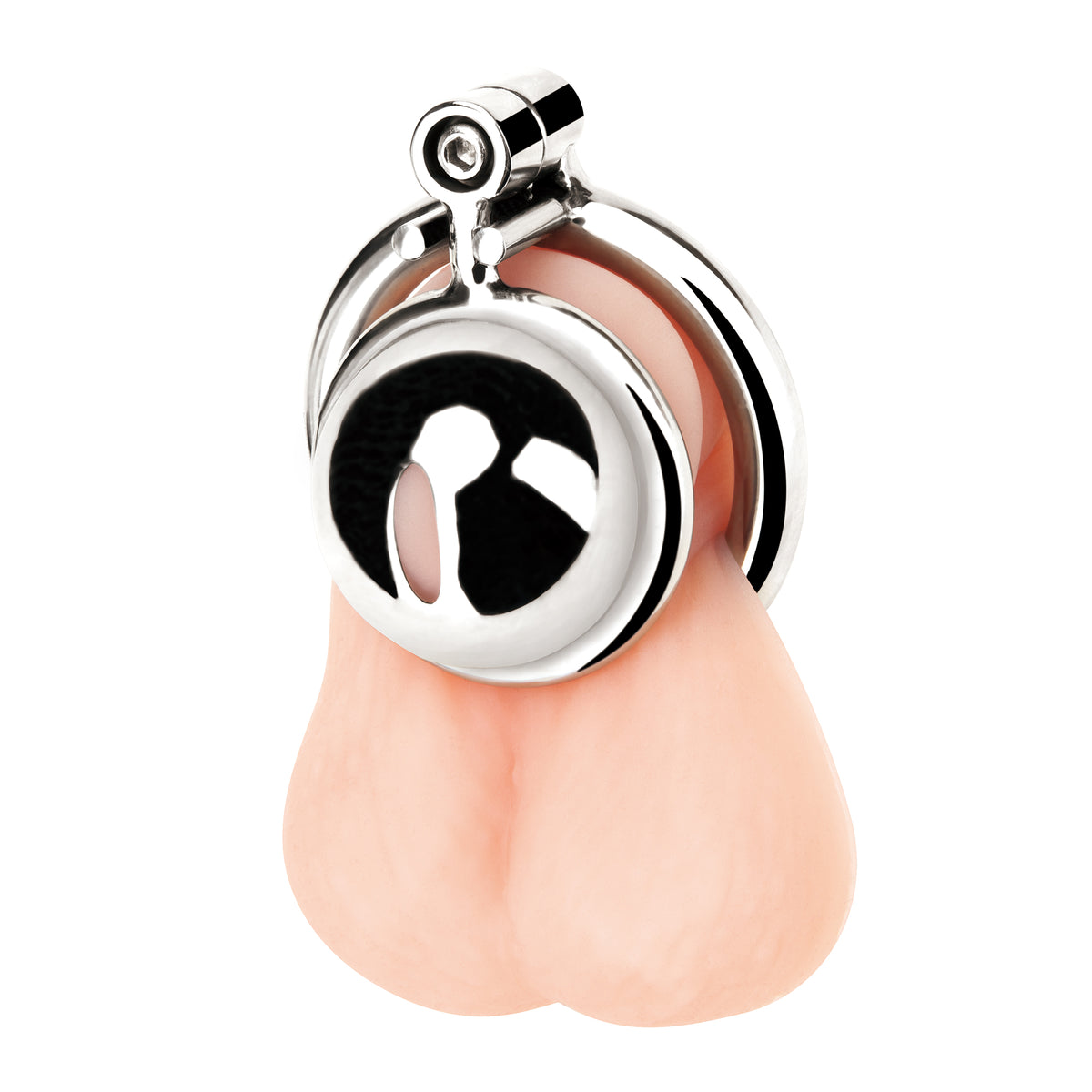 BLUE LINE Mini Cock Micro Chastity Cage aus Edelstahl in der Frontansicht