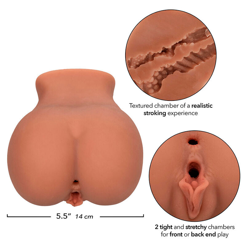 CALEXOTICS Cheap Thrills The Roller Babe Doppel-Masturbator mit Produktgrafik zu Maßen und Produkteigenschaften