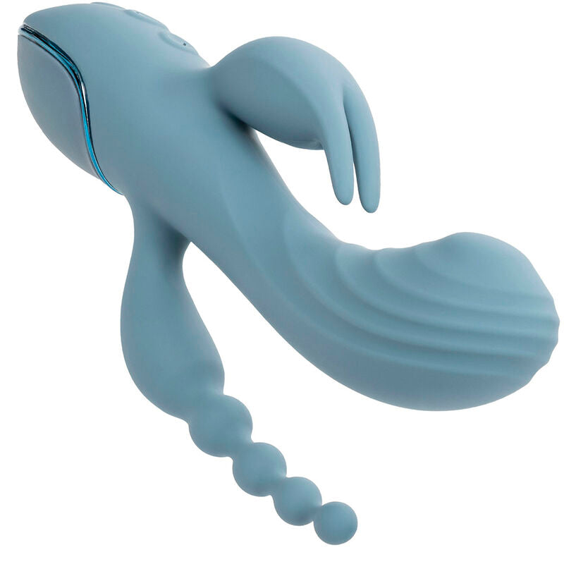 CALEXOTICS III Triple Ecstasy Dreifach-Stimulator in Blau mit drei unterschiedlich strukturierten Stimulationsarmen