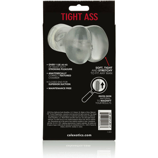 CALEXOTICS Stroke It Tight Ass Masturbator Originalverpackung mit Produktinformationen auf der Rückseite