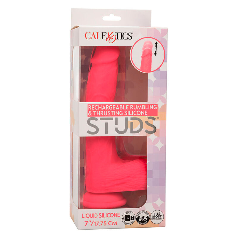 CALEXOTICS Studs Rumbling & Thrusting Vibrator in Pink in der Originalverpackung