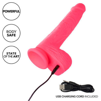 CALEXOTICS Studs Rumbling & Thrusting Vibrator in Pink mit USB-Ladekabel