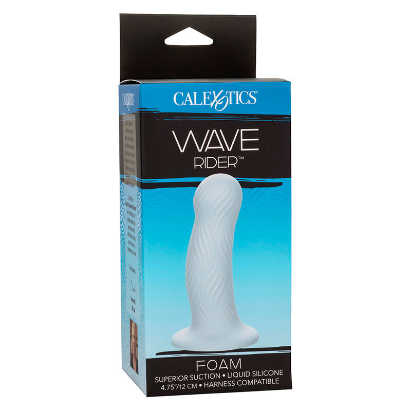 CalExotics Wave Rider Foam Analplug mit Wellenstruktur in Hellblau in der Originalverpackung