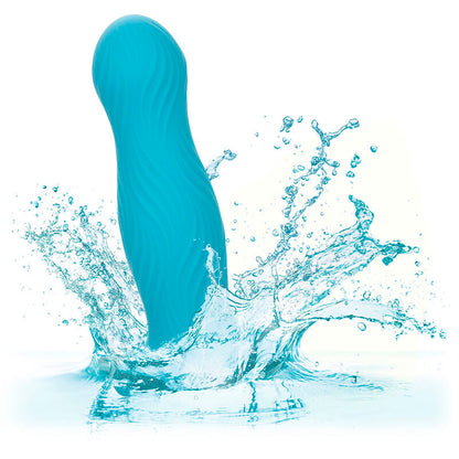 CalExotics Wave Rider Swell Analplug in Türkis mit Wasserdarstellung zur Reinigung