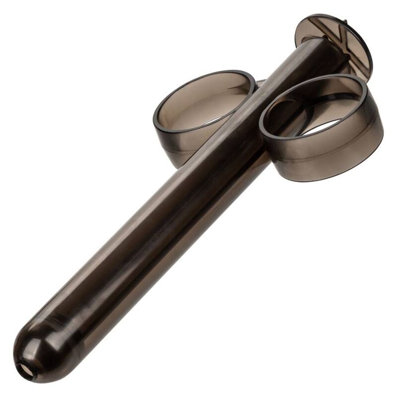 CalExotics XL Lube Tube Gleitgel-Applikator mit Fingerringen in der Detailansicht