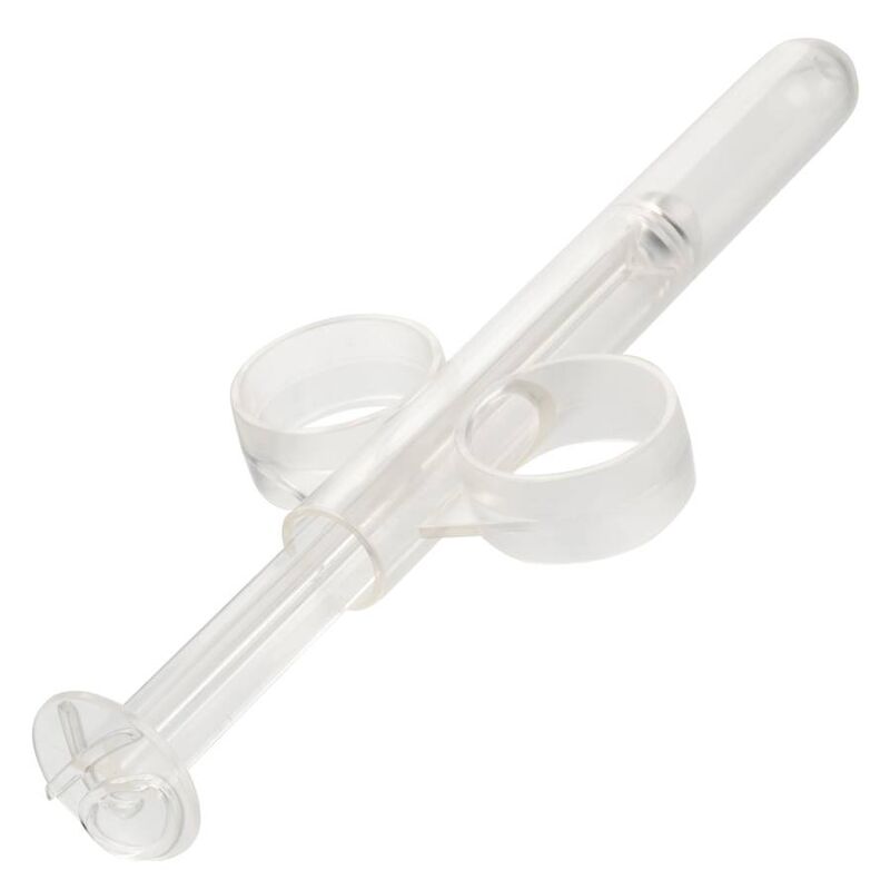 CalExotics XL Lube Tube transparenter Präzisions-Applikator in schräger Gesamtansicht