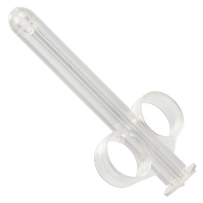 CalExotics XL Lube Tube transparenter Gleitgel-Applikator mit Fingerringen in der Seitenansicht