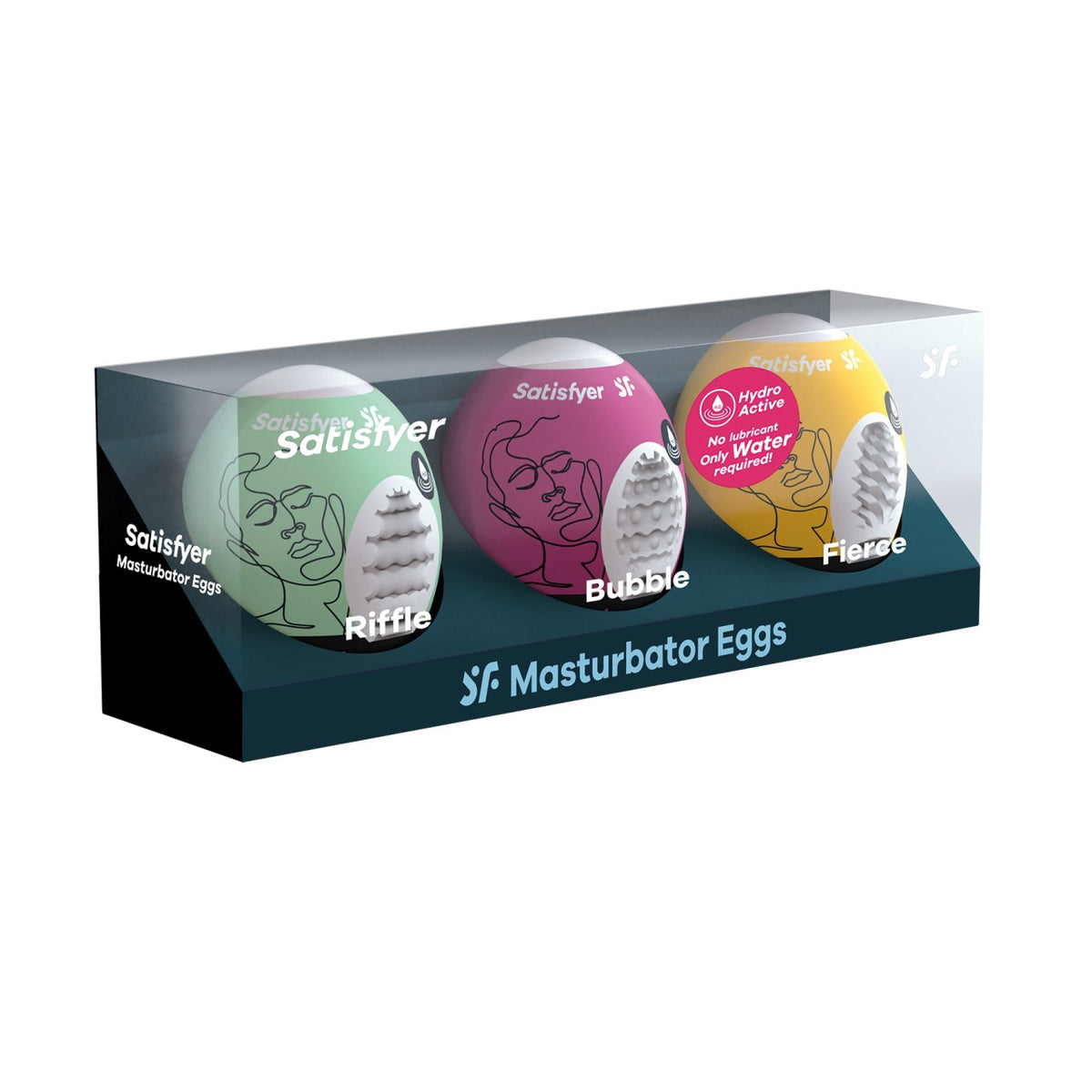 SATISFYER Men Masturbator Egg Riffle/Bubble/Fierce 3er Set - Produktansicht 1