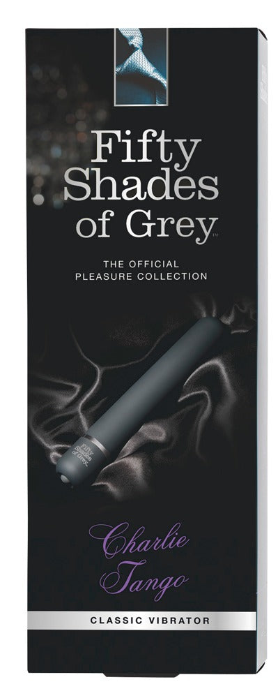 Verpackung des Charlie Tango Vibrator 2 aus der Fifty Shades of Grey Kollektion in elegantem Design