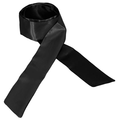 Schwarzer Cottelli ACCESSOIRES Bondage-Schal aus Satin in offener Ansicht