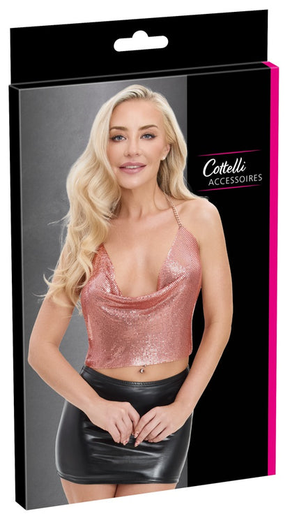 Produktverpackung des Cottelli ACCESSOIRES Metall-Crop-Tops mit Wasserfall-Ausschnitt