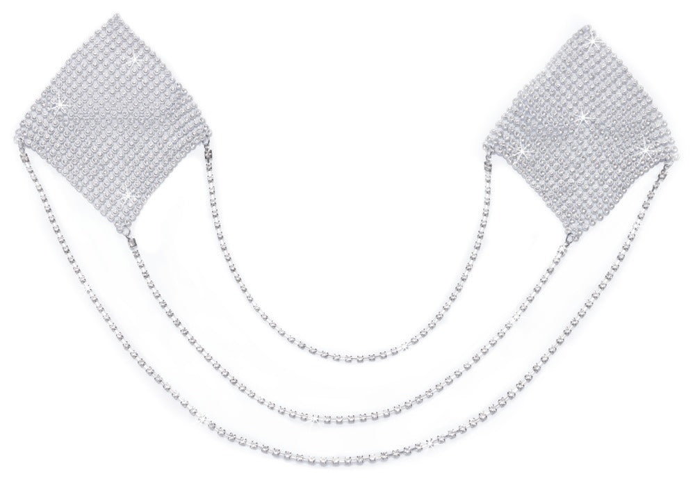 Cottelli ACCESSOIRES Nipple Sticker Square in silberfarbener Glitzeroptik als Produktdetail