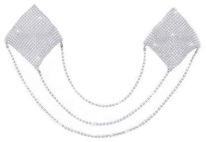 Cottelli ACCESSOIRES Nipple Sticker Square in silberfarbener Glitzeroptik als Produktdetail