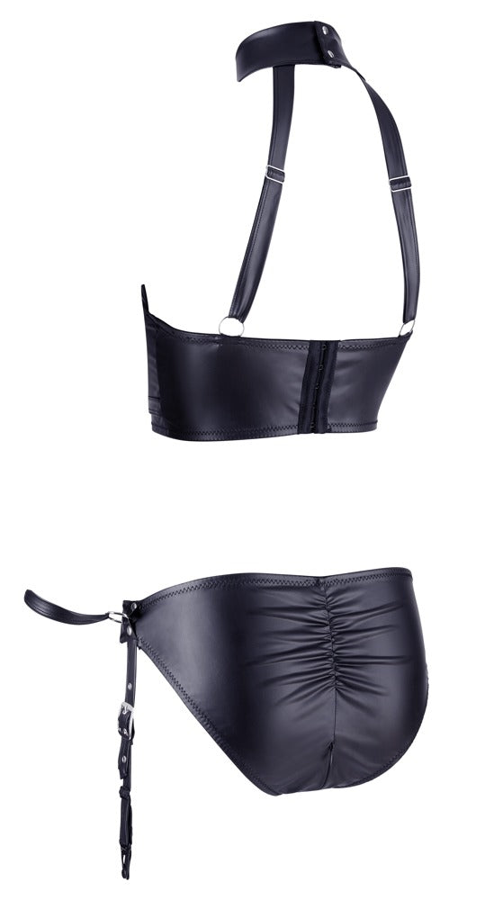 Rückansicht des Cottelli BONDAGE BH und Slip Sets mit verstellbaren Riemen