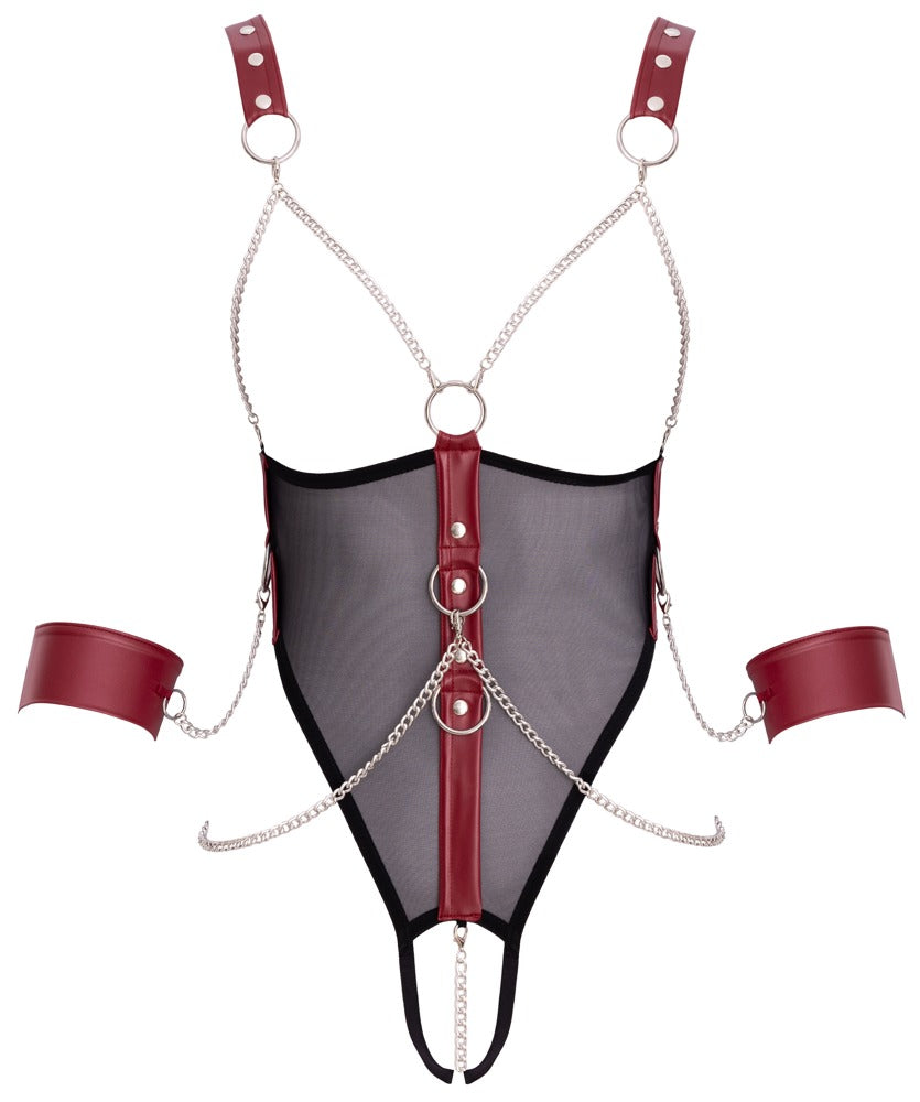 Produktabbildung des Cottelli BONDAGE Body ouvert mit abnehmbaren Ketten