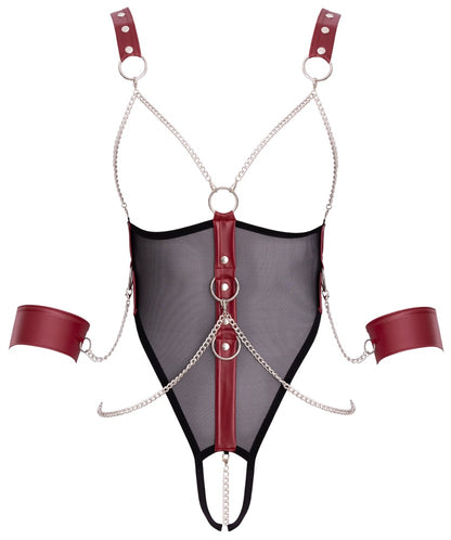 Produktabbildung des Cottelli BONDAGE Body ouvert mit abnehmbaren Ketten