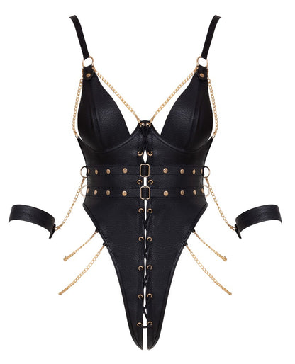 Rückansicht des Cottelli BONDAGE Bodys mit Armfesseln