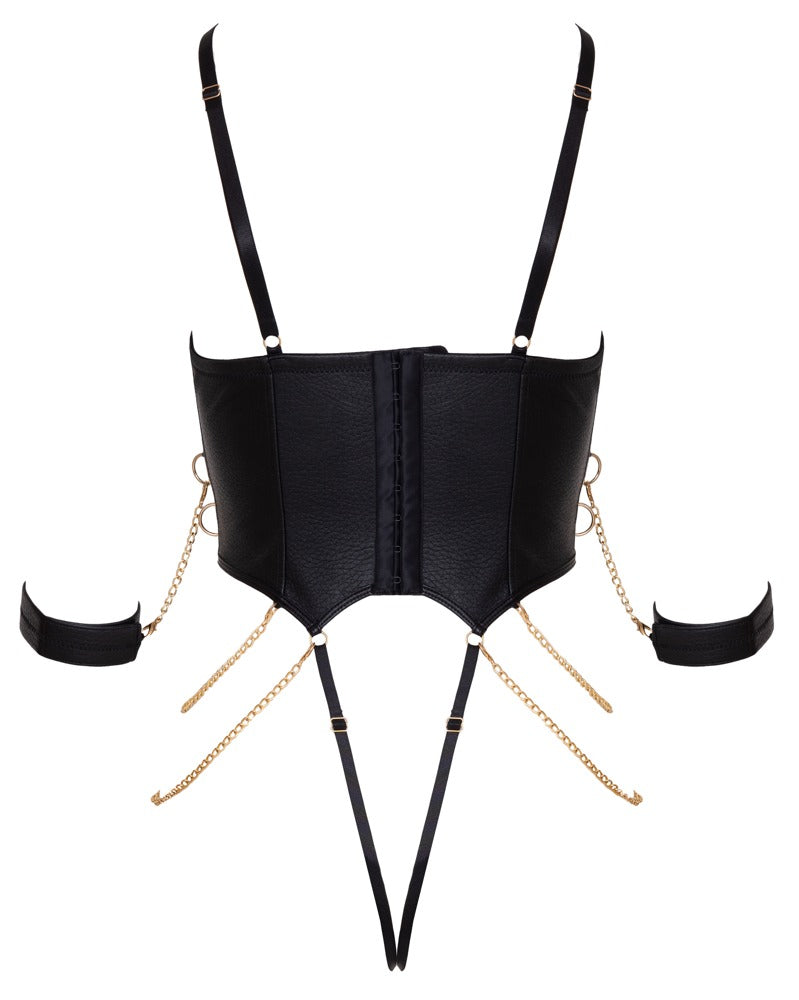Rückseite des Cottelli BONDAGE Bodys aus Lederimitat