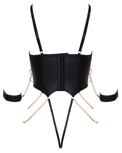 Rückseite des Cottelli BONDAGE Bodys aus Lederimitat