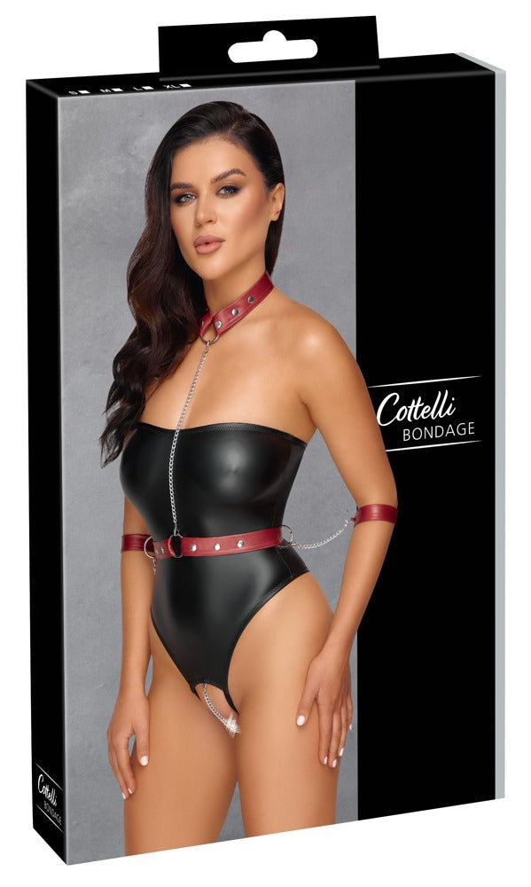 Originalverpackung des Cottelli BONDAGE Body mit Harness und Accessoires