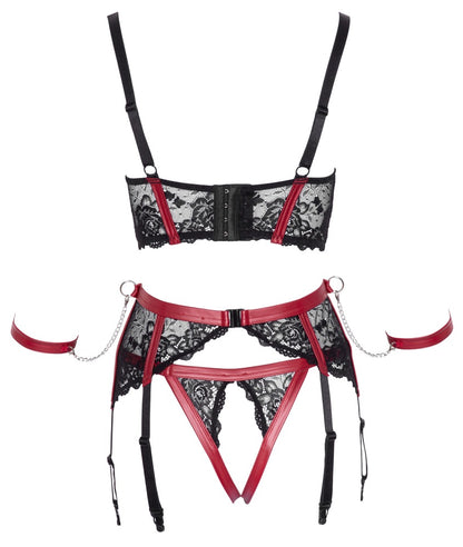 Rückansicht des Cottelli BONDAGE Hebe-Sets mit verstellbarem Strapsgurt