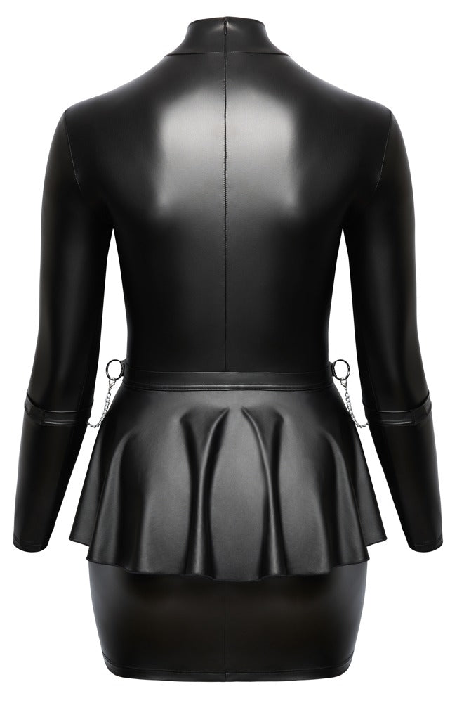 Rückenansicht des Cottelli BONDAGE Kleids im schwarzen Mattlook