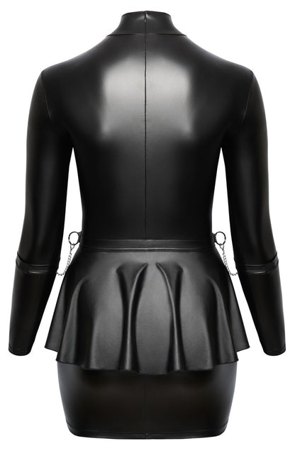 Rückenansicht des Cottelli BONDAGE Kleids im schwarzen Mattlook