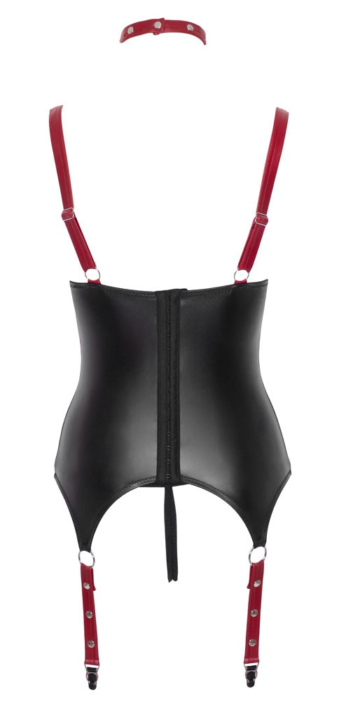 Rückansicht des Cottelli BONDAGE Dessous-Sets mit verstellbaren Strapsen