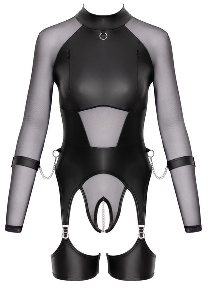Freisteller des Cottelli BONDAGE Straps-Bodys mit Netz- und Mattlook-Material