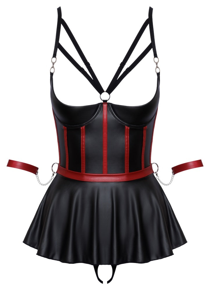 Cottelli BONDAGE Set mit Longline-Hebe und Volant in Vorderansicht
