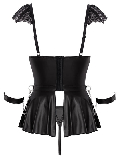Rückansicht des Cottelli BONDAGE Sets mit Wetlook-Material und verstellbaren Details