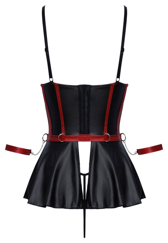 Rückansicht der Longline-Hebe mit offenem Volant aus dem Cottelli BONDAGE Set