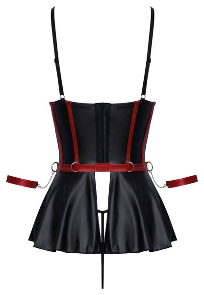 Rückansicht der Longline-Hebe mit offenem Volant aus dem Cottelli BONDAGE Set
