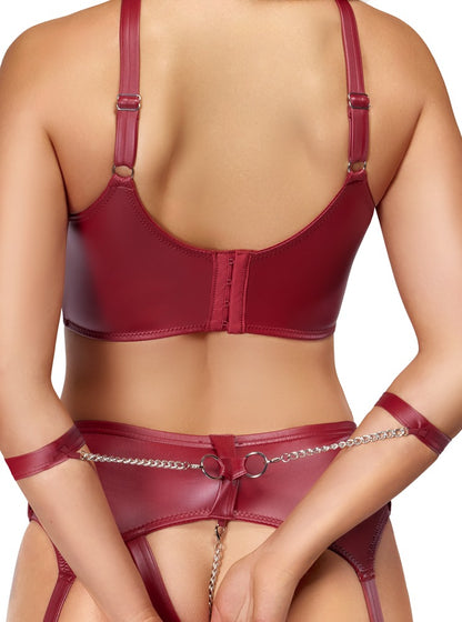 Rückenansicht des Cottelli BONDAGE Sets mit verstellbaren Trägern und Strapsen