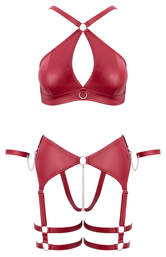 Freigestellte Produktansicht des Cottelli BONDAGE Sets mit Soft-BH und String