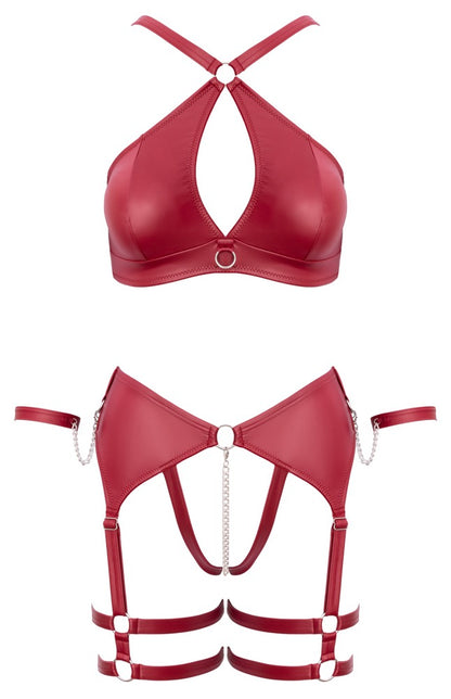 Freigestellte Produktansicht des Cottelli BONDAGE Sets mit Soft-BH und String