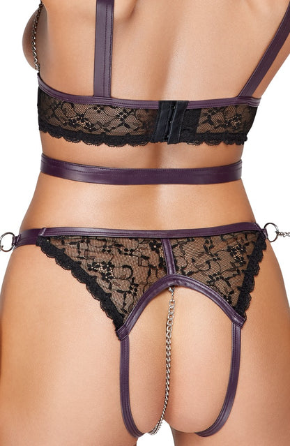 Rückansicht des Cottelli BONDAGE Sets mit Spitze und verstellbaren Details bei Evoria Care