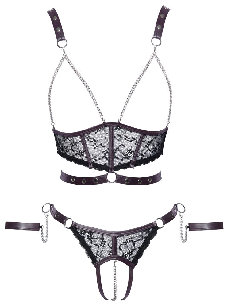 Cottelli BONDAGE Set mit busenfreiem Top und Slip ouvert als Produktansicht bei Evoria Care