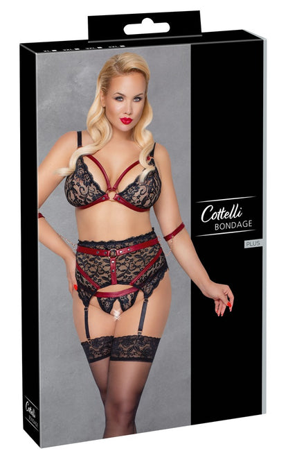 Originalverpackung des Cottelli BONDAGE Straps-Sets mit Produktabbildung