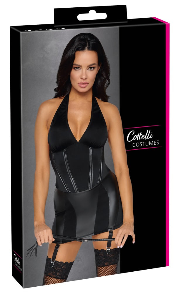 Verpackung des Cottelli COSTUMES Domina-Kostüms in Schwarz