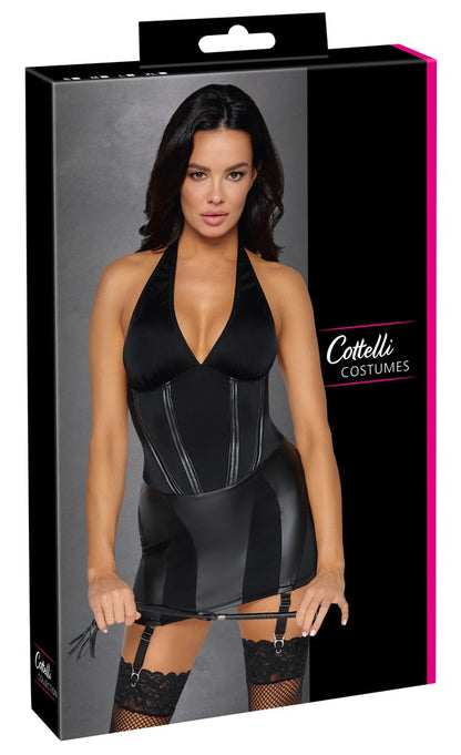 Verpackung des Cottelli COSTUMES Domina-Kostüms in Schwarz