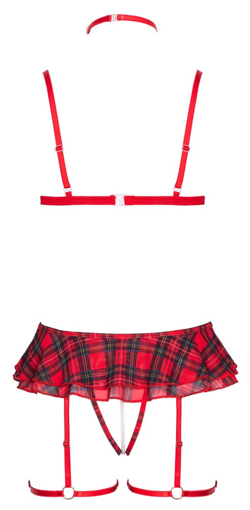 Rückansicht des Cottelli COSTUMES Karo-Dessous-Sets als Produktfreisteller