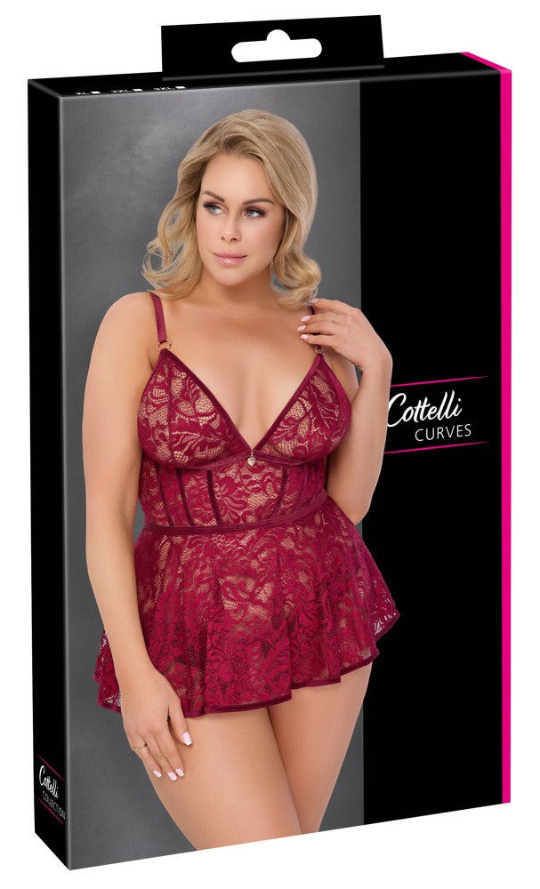 Cottelli CURVES Babydoll mit Ouvert-Slip in der Originalverpackung mit Modelabbildung