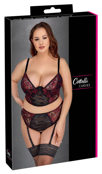Cottelli CURVES Longline-BH plus Straps-Slip in der Originalverpackung mit Modelabbildung