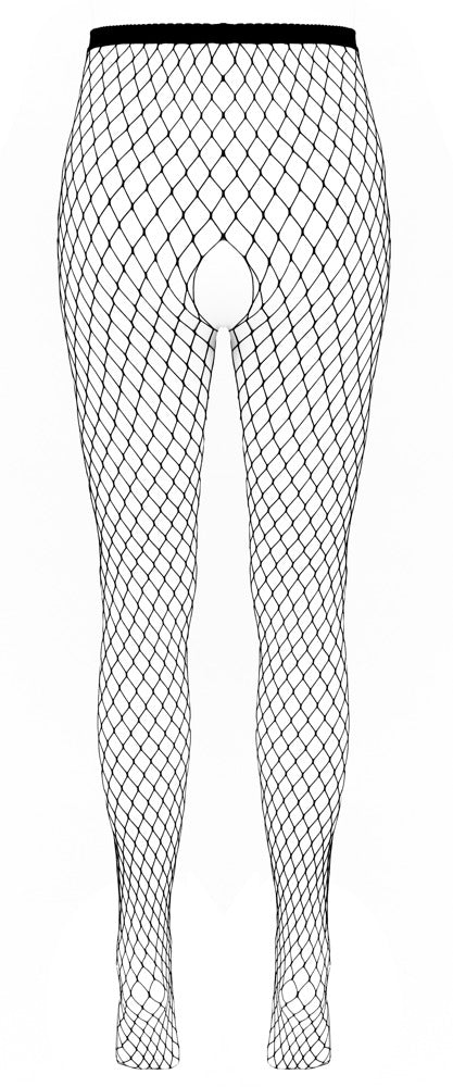 Rückansicht der schwarzen Cottelli LEGWARE Netz-Strumpfhose Ouvert mit diskreter Schrittöffnung