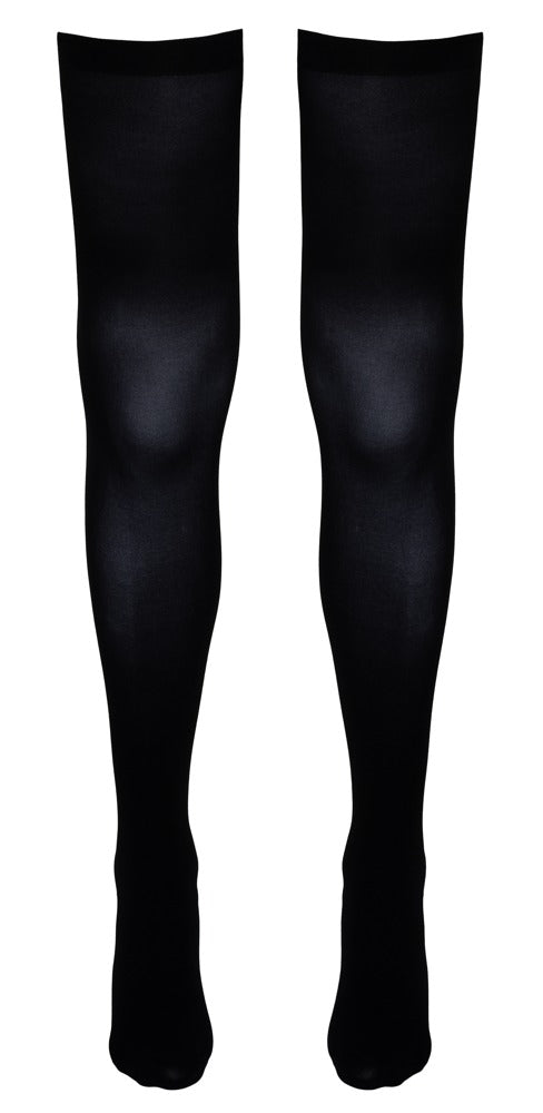 Schwarze Cottelli LEGWEAR Overknees in freigestellter Frontansicht mit blickdichter Optik