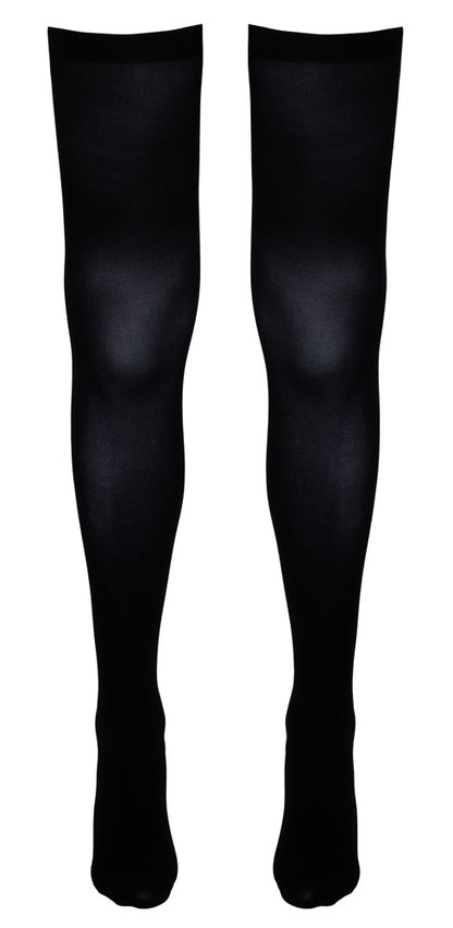 Schwarze Cottelli LEGWEAR Overknees in freigestellter Frontansicht mit blickdichter Optik